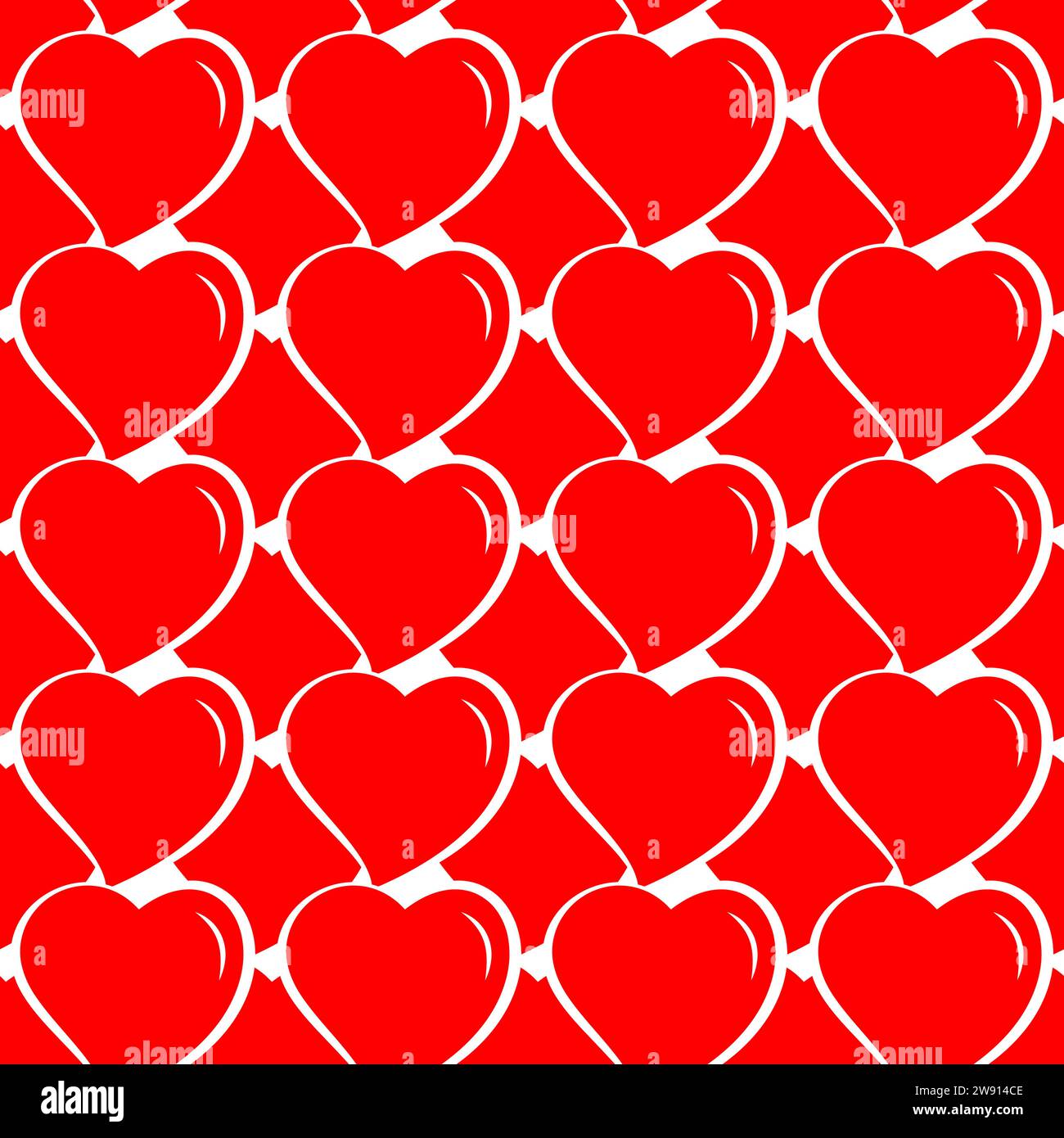 Love Heart shape seamless pattern in red color Stock Vector