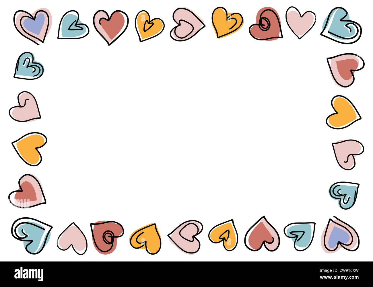 Colorful heart frame vector illustration on white Stock Vector Image ...