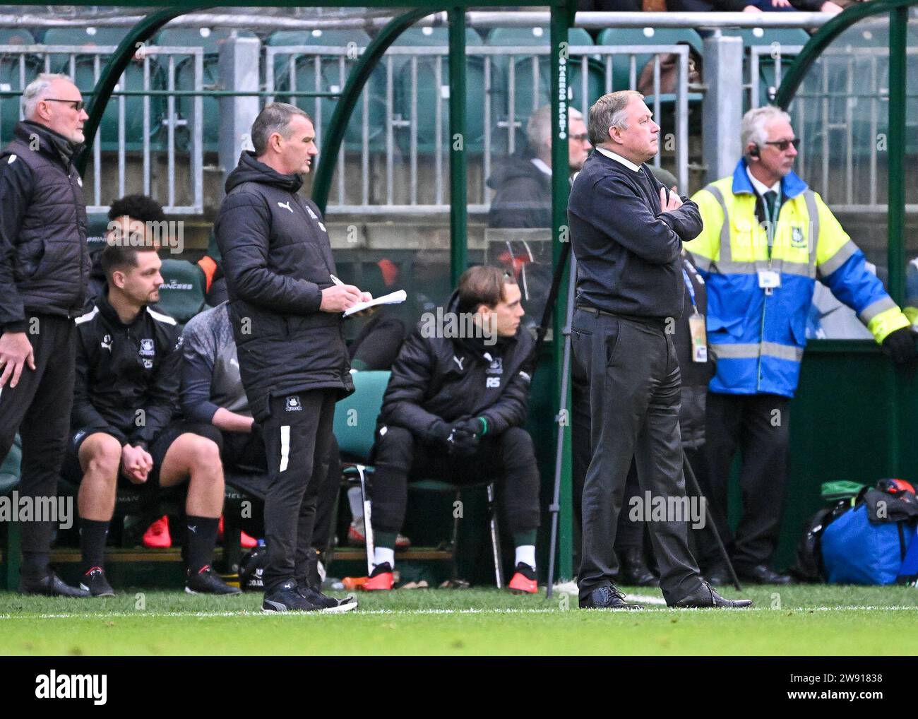 First team coach Kevin Nancekivell of Plymouth Argyle and Neil Dewsnip