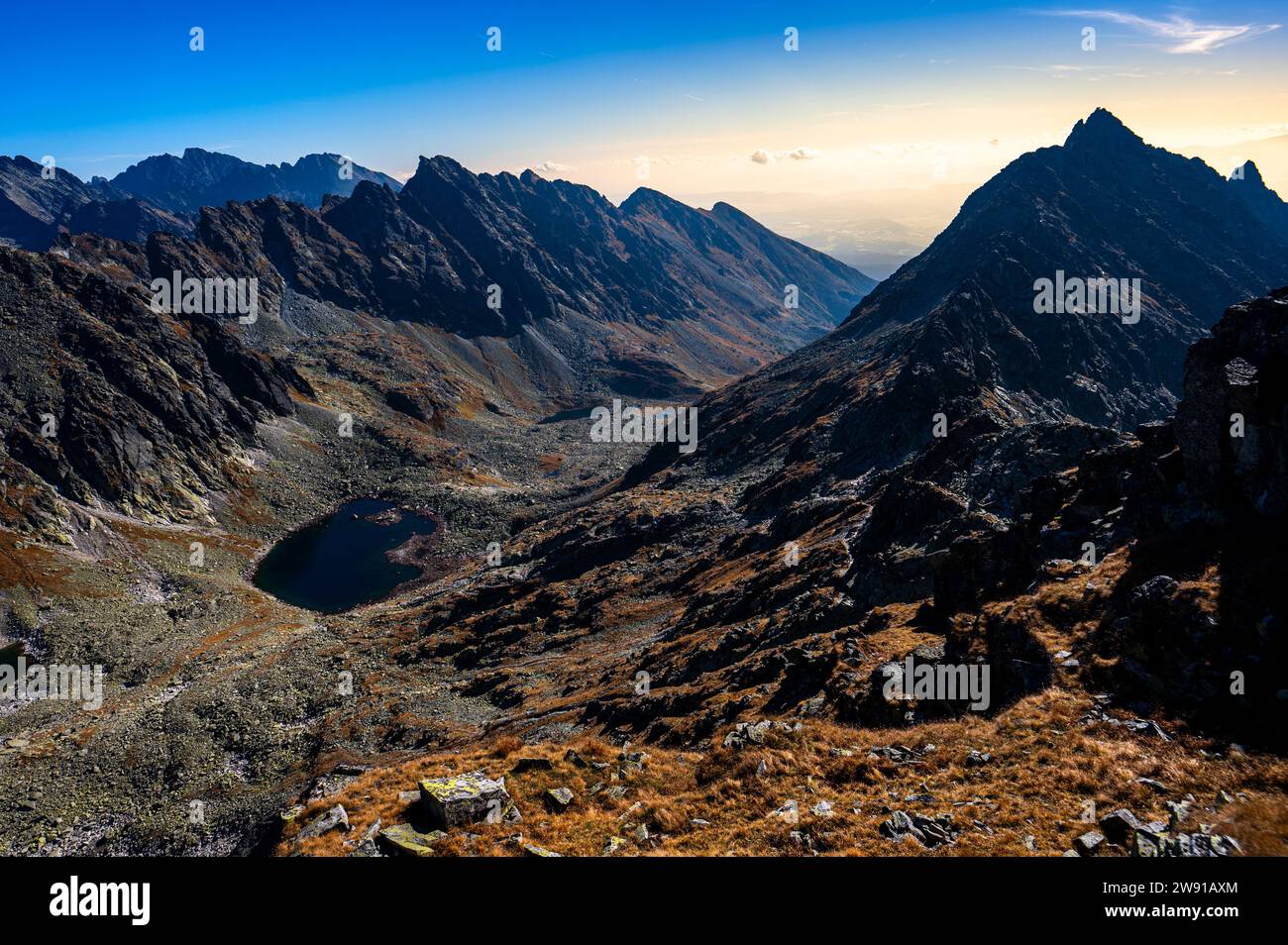 The Mlynicka Valley. Autumn landscape of the High Tatras. One of the most popular travel destination in Poland and Slovakia. Sunny October day in the Stock Photo