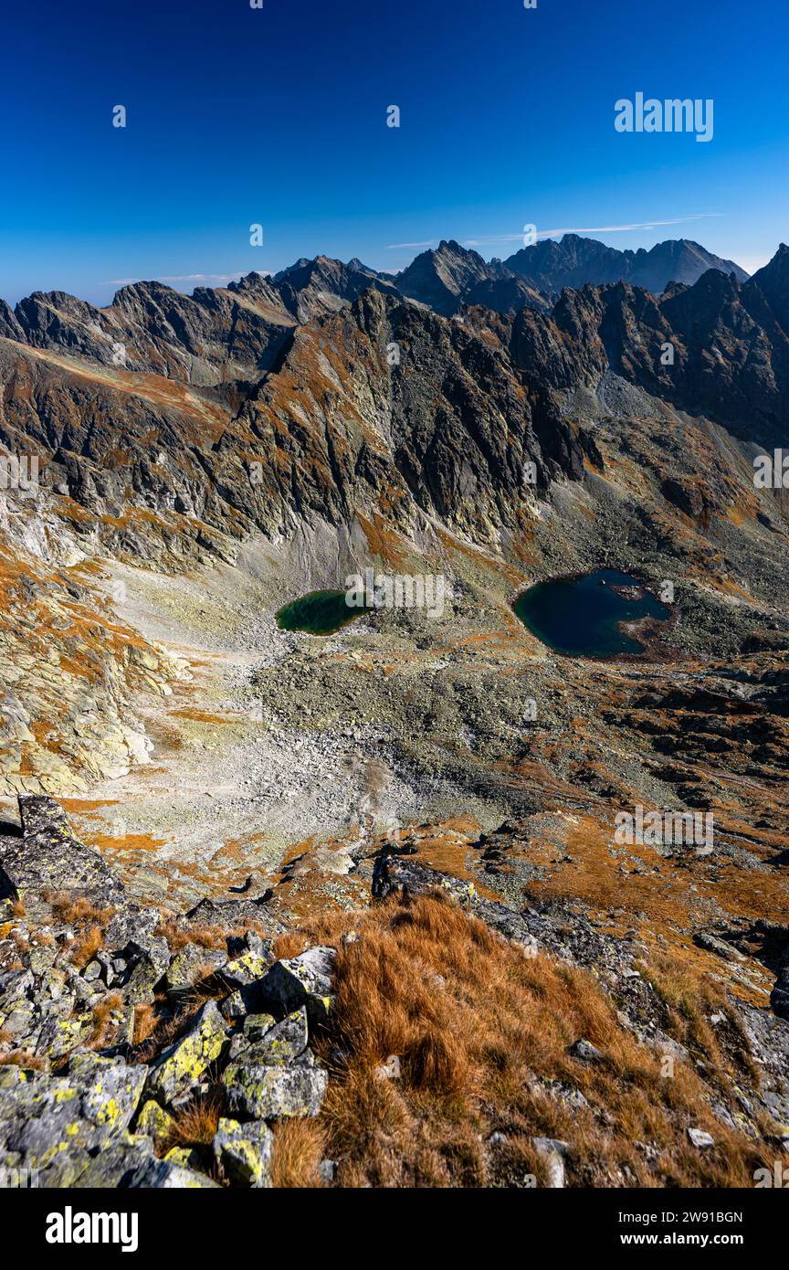 Autumn landscape of the High Tatras. One of the most popular travel destination in Poland and Slovakia. Sunny October day in the mountains. Stock Photo