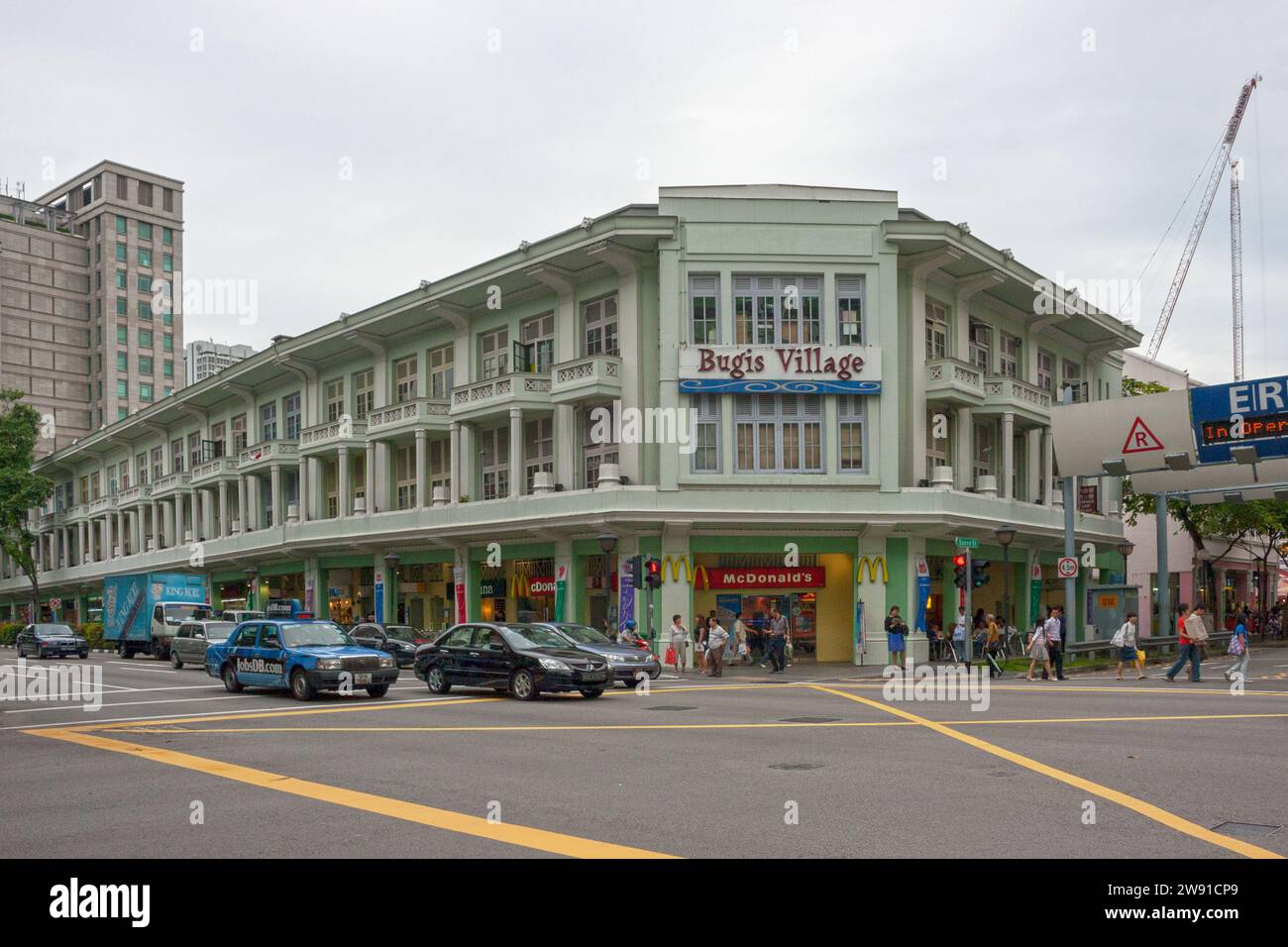 Singapore, Singapore - August 22 2007: Bugis Village at the junction of Victoria Street and Rochor Road. It is a two storey conservation shop houses c Stock Photo