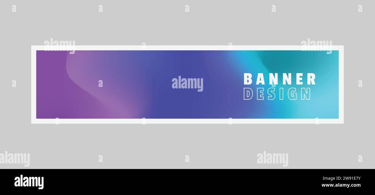 Modern abstract blur gradient horizontal banner background Stock Vector