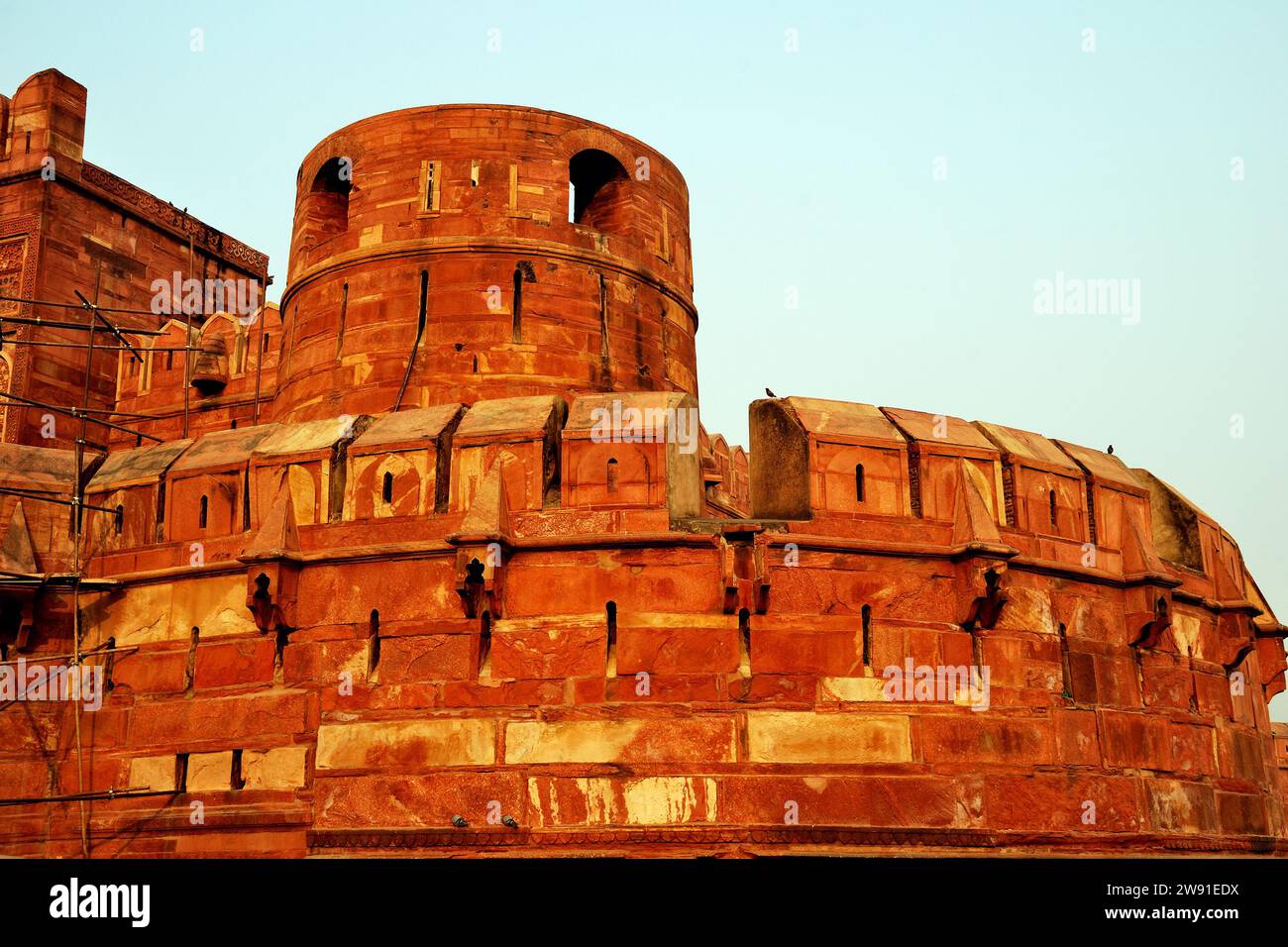 Partial View of Amar Singh Gate, Red Fort, Agra, Uttar Pradesh, India Stock Photo
