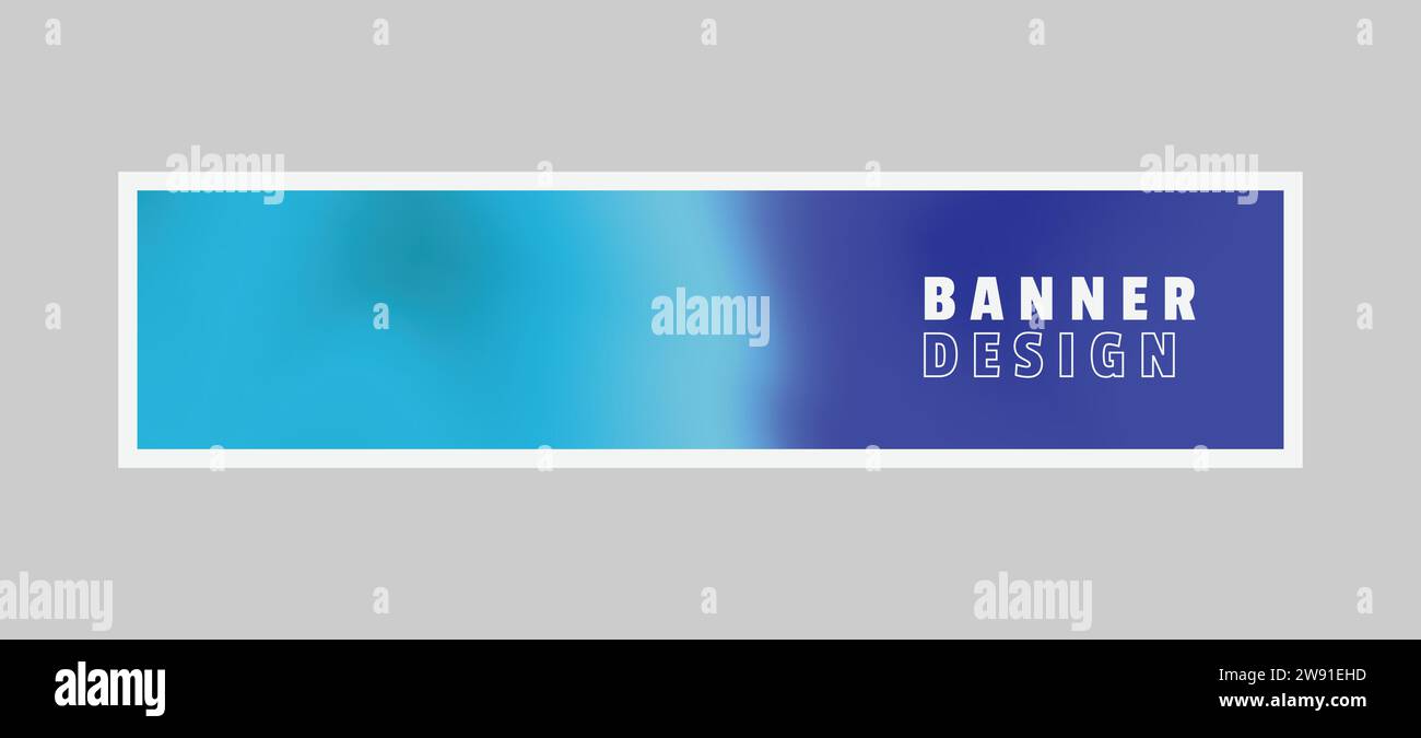 Modern abstract blur gradient horizontal banner template Stock Vector