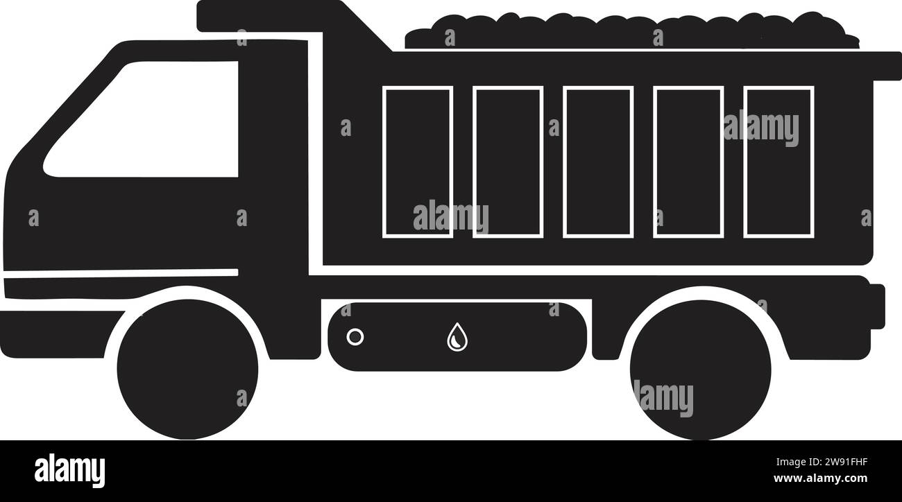 Truck Dumper icon vector | color Dump Trucks icons Stock Vector
