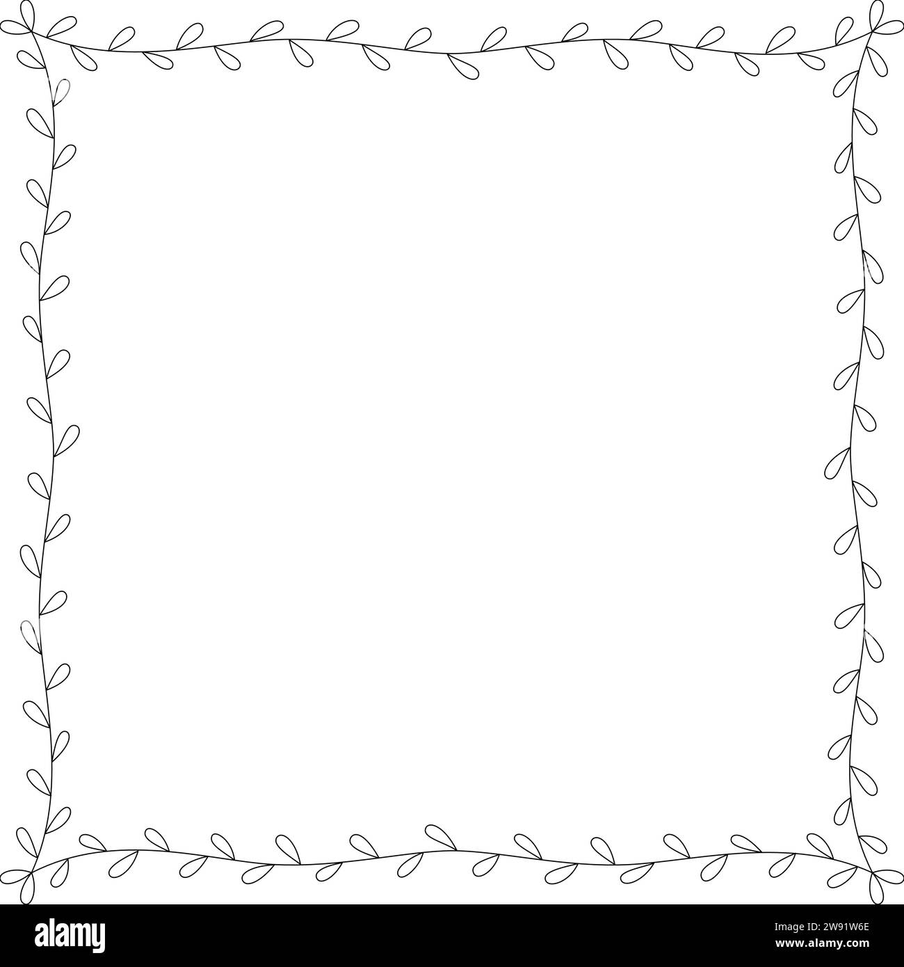 Floral square frame with transparent background Stock Vector