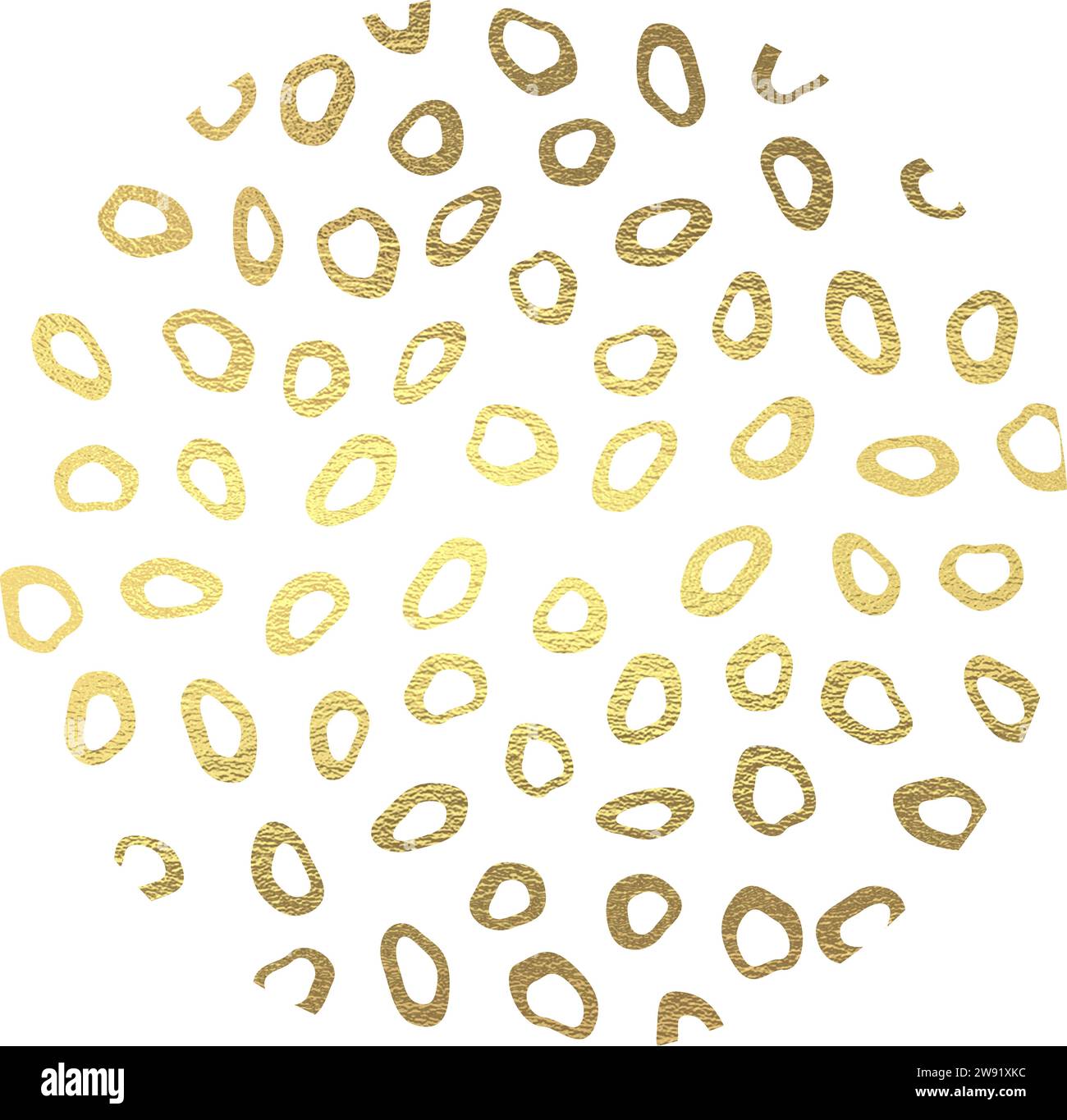 golden leopard pattern circle with transparent background Stock Vector