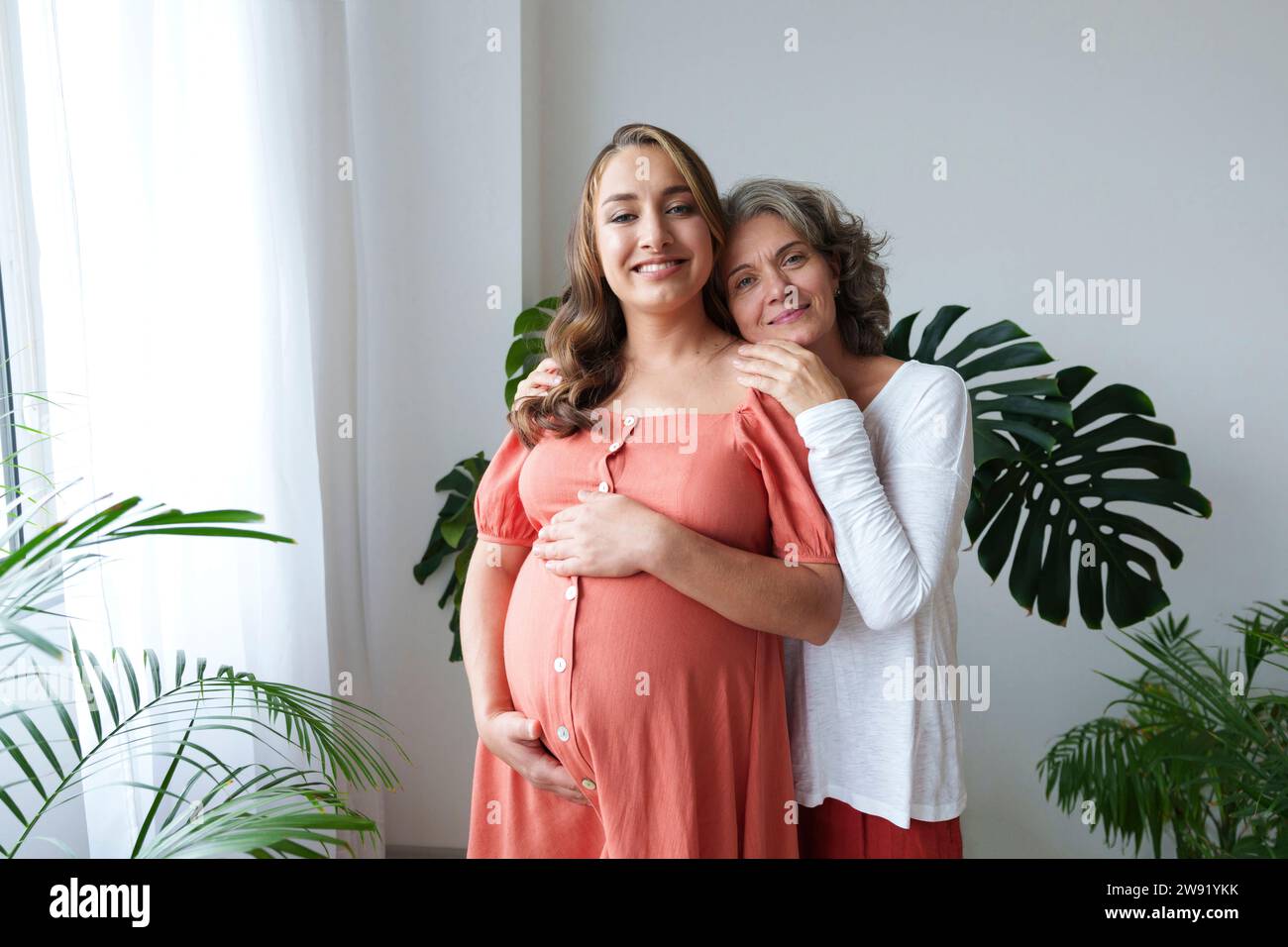 Mature woman grey hair pregnant hi-res stock photography and images - Alamy