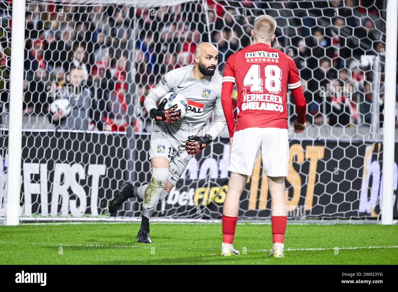 Antwerp, Belgium. 23rd Dec, 2023. Westerlo's goalkeeper Sinan Bolat