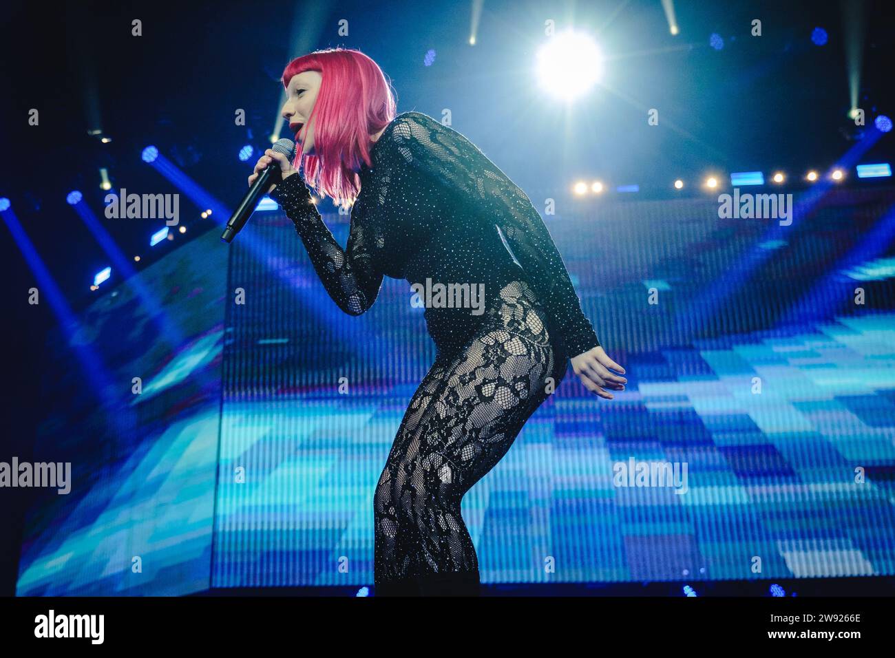 Zurich, Switzerland. 15th, December 2023. The Enligsh group Sophie and the Giants performs live during the Energy Star Night 2023 at St. Jakob Halle in Basel. Here singer Sophie Scott is seen live on stage. (Photo credit: Gonzales Photo - Tilman Jentzsch). Stock Photo