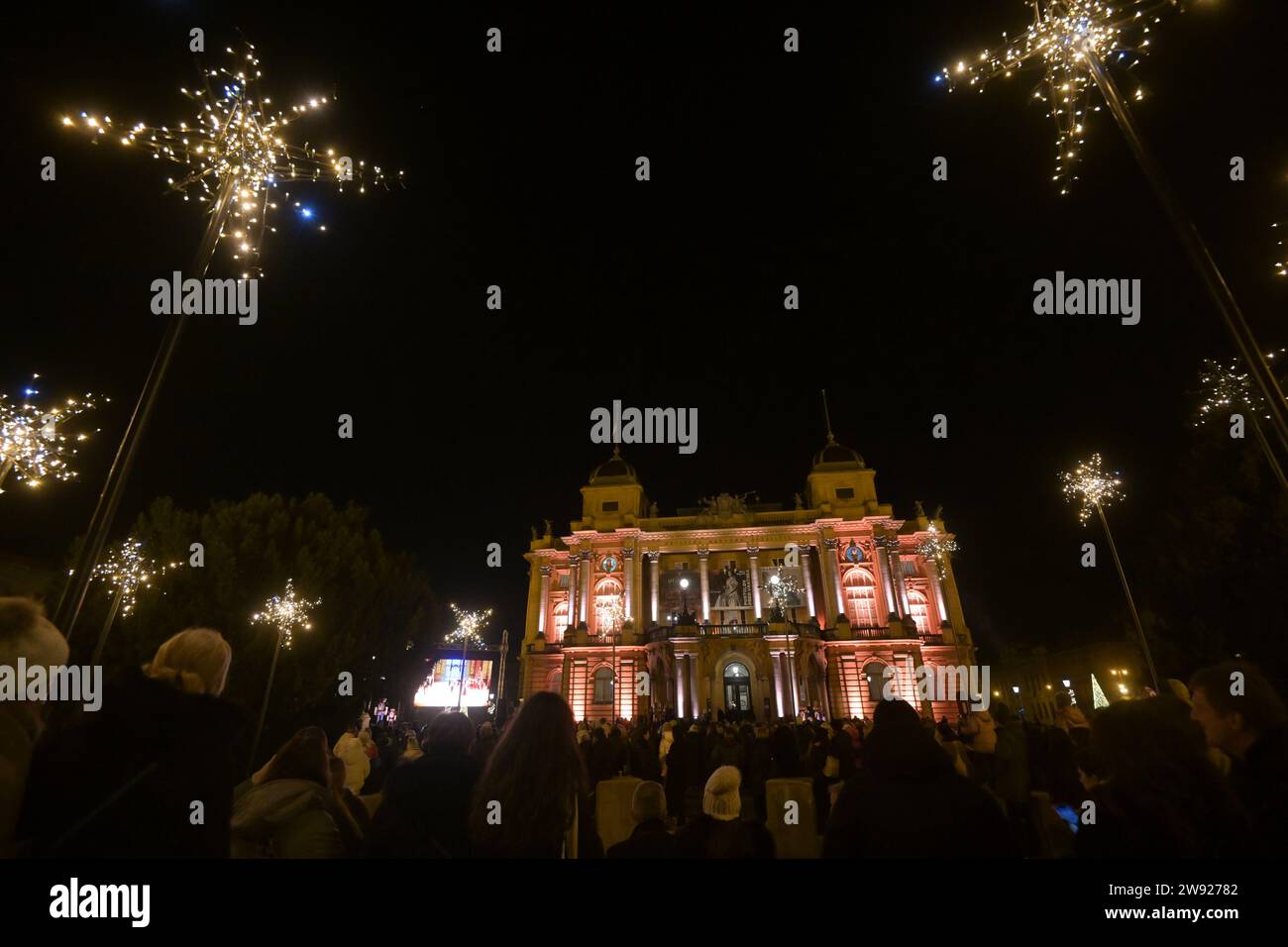 Zagreb, Zagreb. 23rd Dec, 2023. Visitors of Zagreb Christmas Market