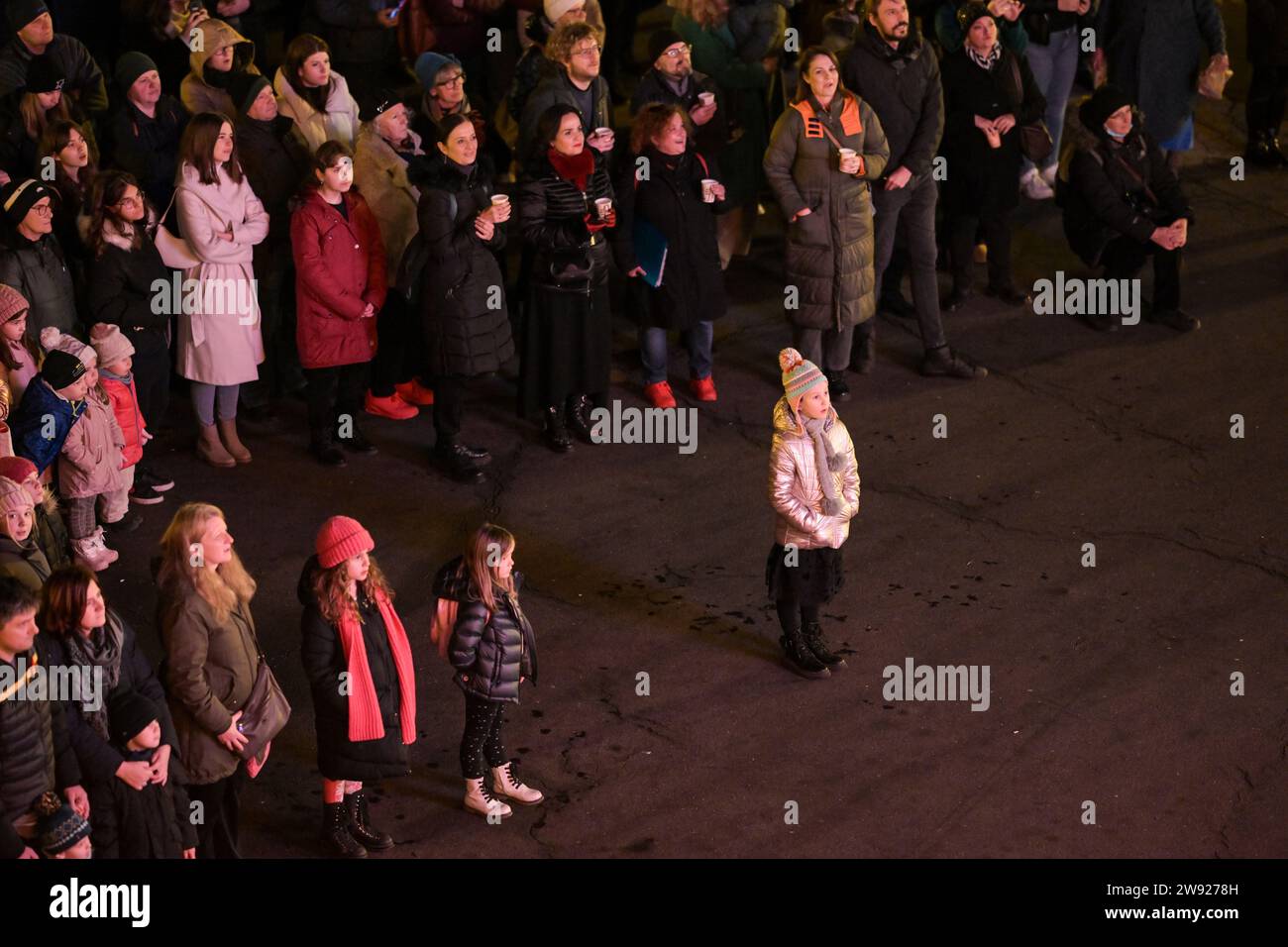Zagreb, Zagreb. 23rd Dec, 2023. Visitors of Zagreb Christmas Market