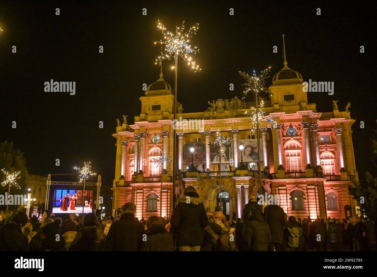 Zagreb, Zagreb. 23rd Dec, 2023. Visitors of Zagreb Christmas Market