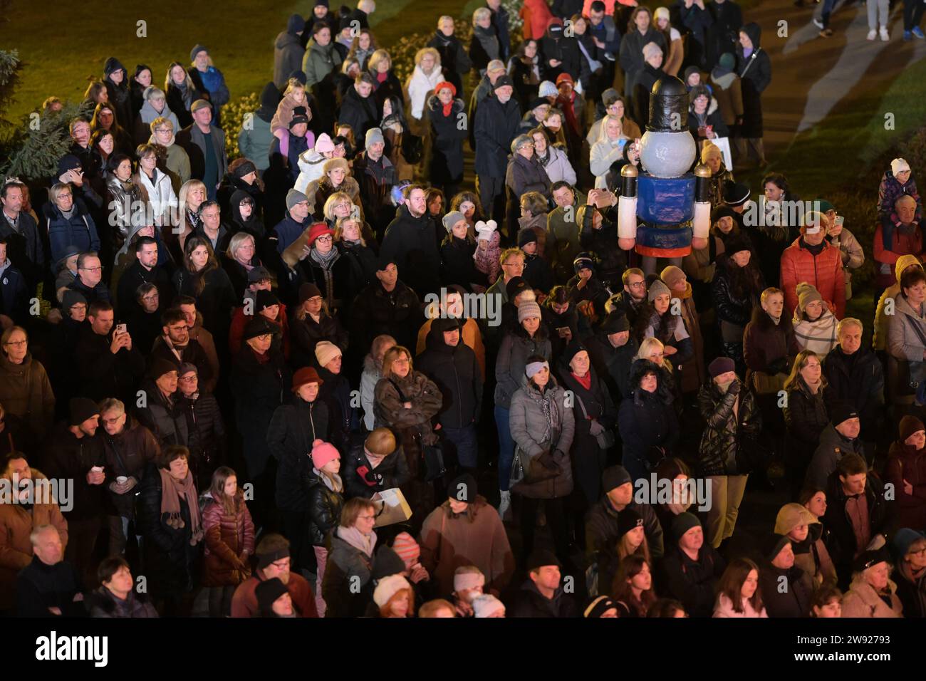Zagreb, Zagreb. 23rd Dec, 2023. Visitors of Zagreb Christmas Market