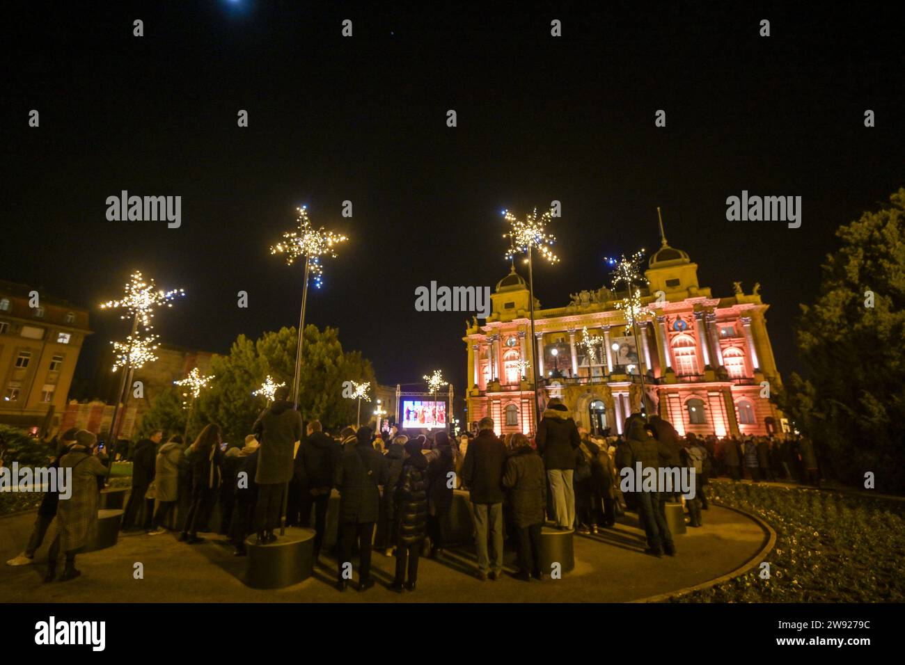 Zagreb, Zagreb. 23rd Dec, 2023. Visitors of Zagreb Christmas Market