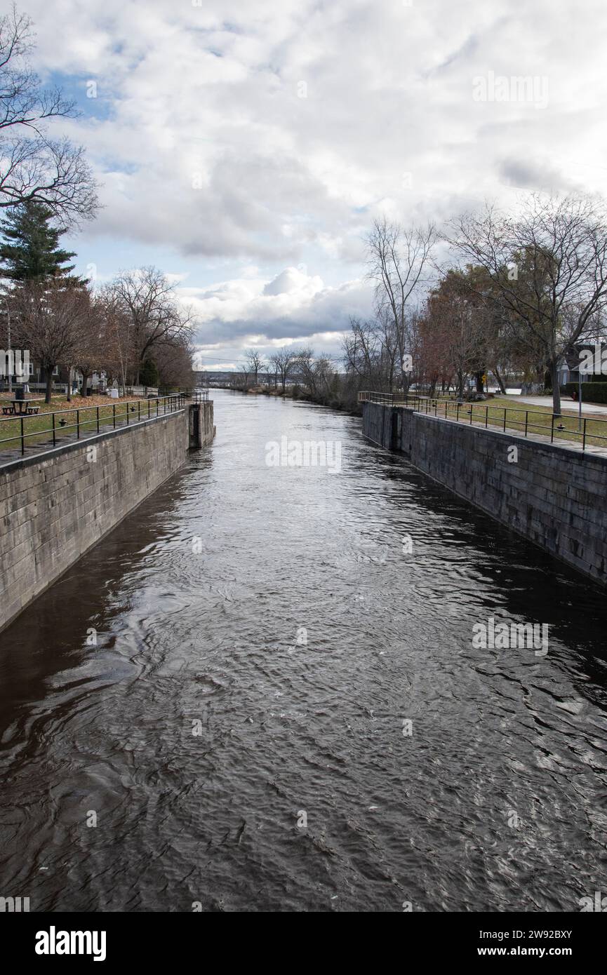 Canal in Grenville, Quebec, Canada Stock Photo Alamy