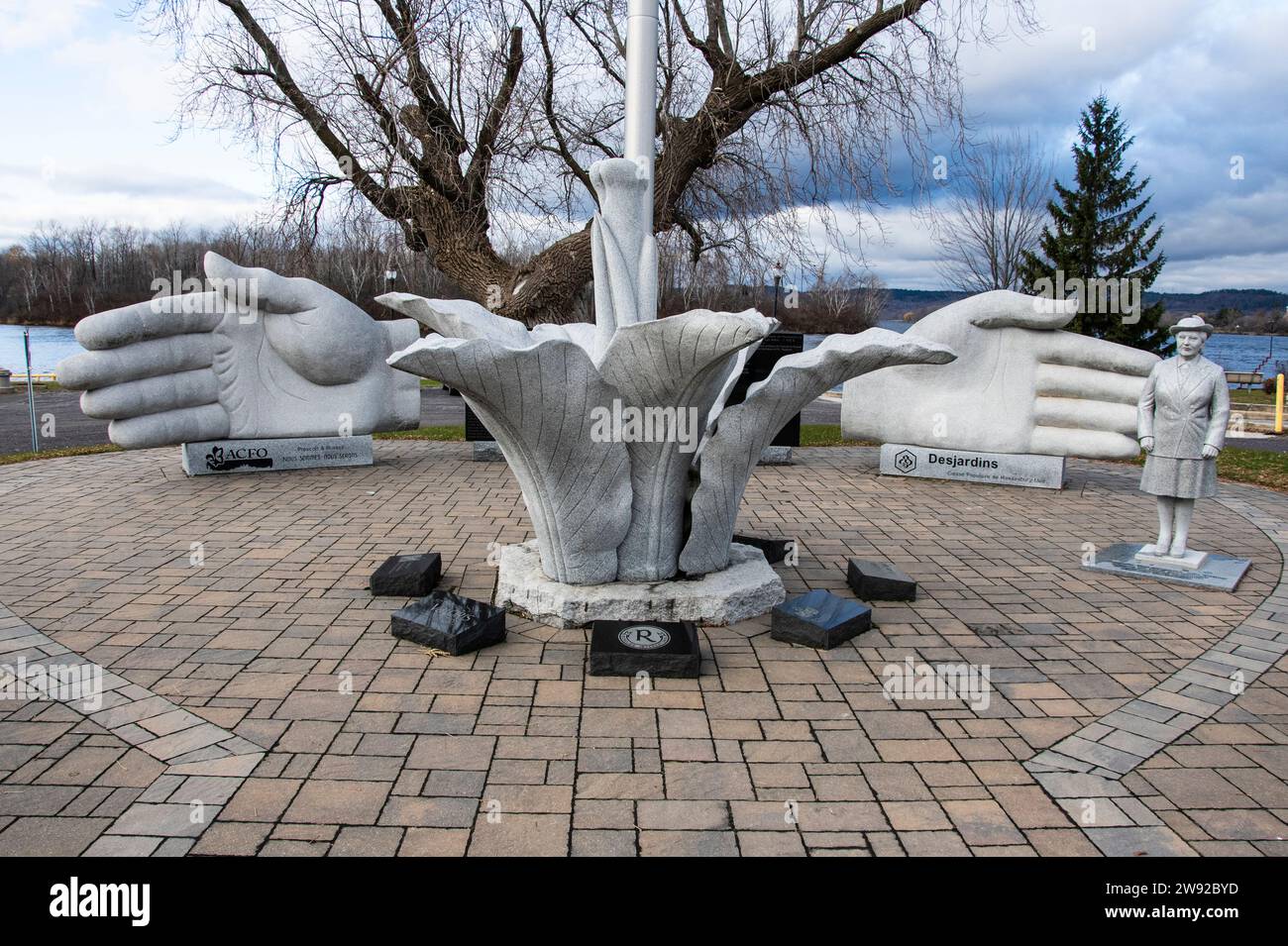 Francophone monument at Confederation Park in Hawkesbury, Ontario, Canada Stock Photo