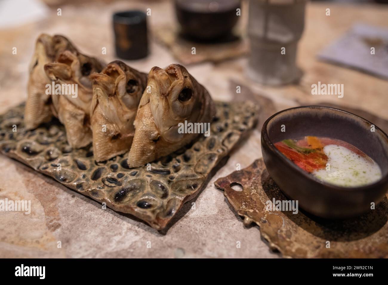 Pacu heads and the Auges de Amazonia dish made from pacu, watermelon