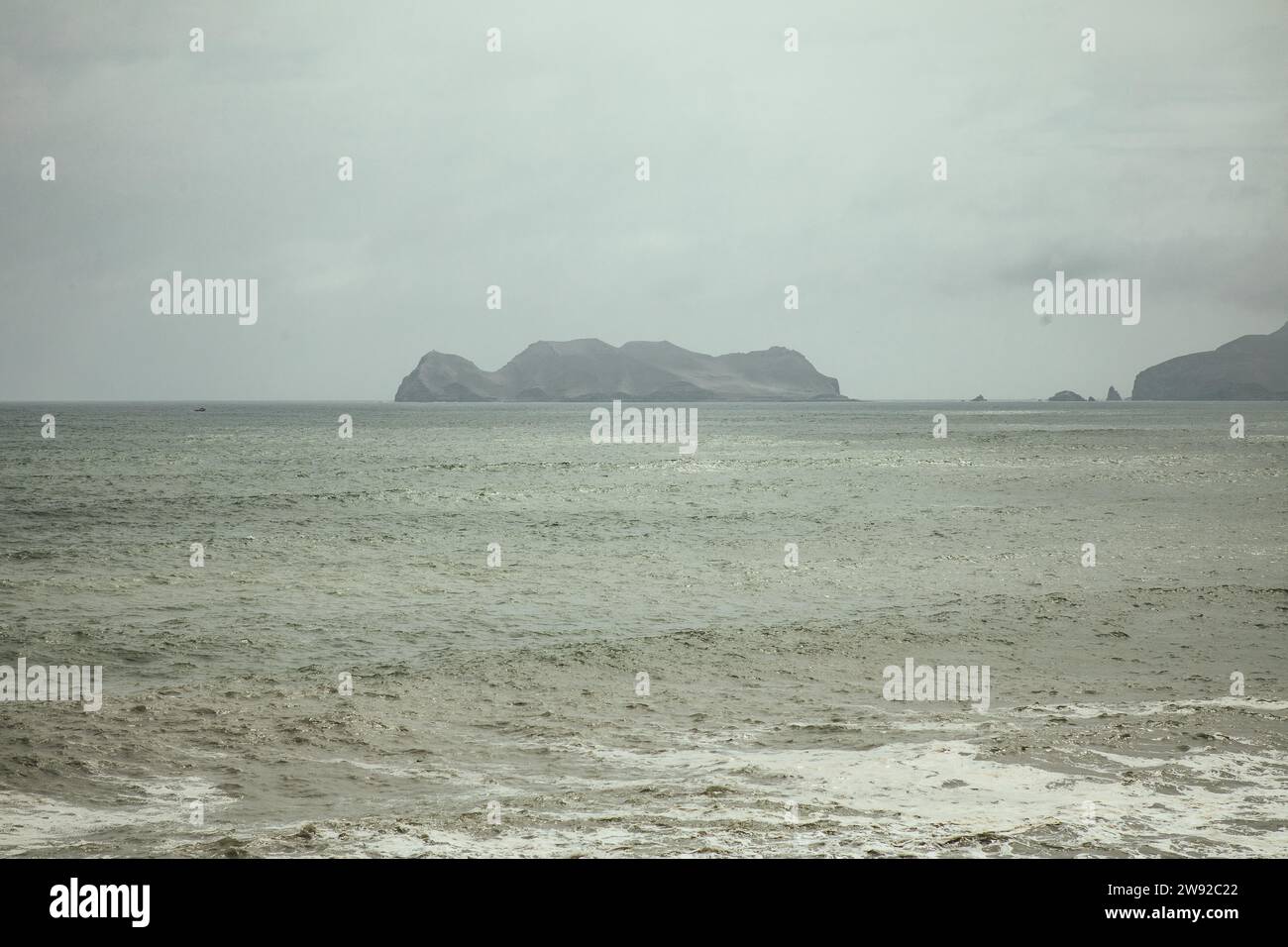 View of the islands of San Lorenzo and El Fronton from La Punta, Callao ...