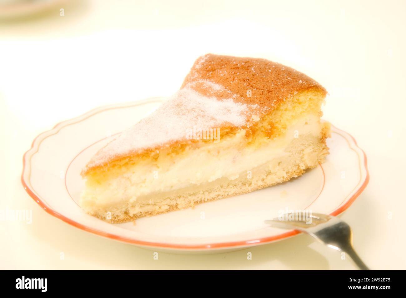 The Dresdner Eierschecke (a pastry with quark mixture) with a thick ...