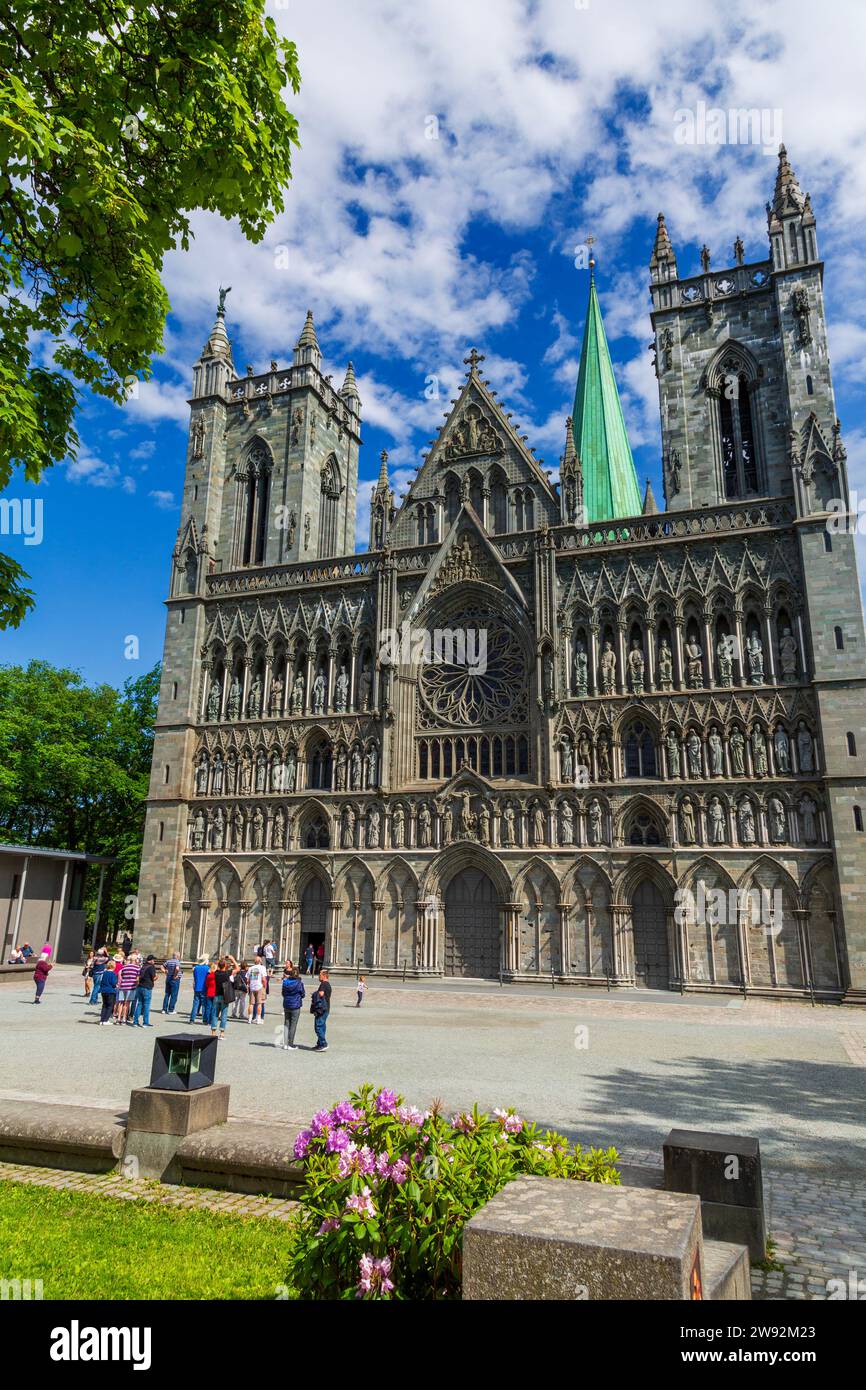 Nidaros Cathedral, Trondheim, Trondelag County, Norway Stock Photo