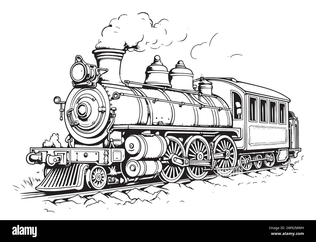 Moving retro steam Vintage train emblem or symbol vector