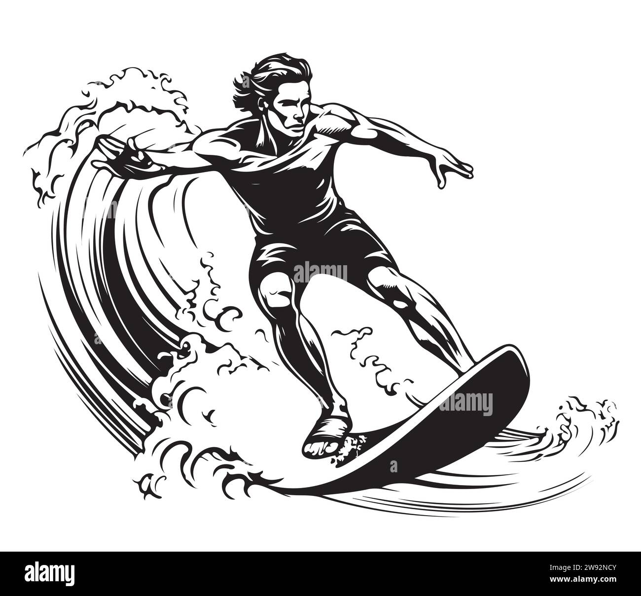 Ocean illustration Black and White Stock Photos & Images - Alamy