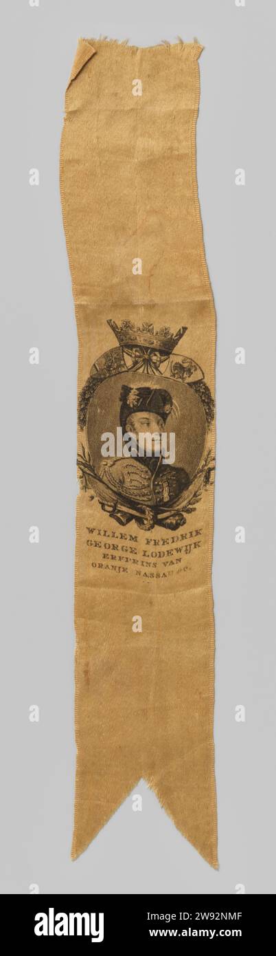 Oranjelint Willem II ,, 1800 - 1850 ribbon (material) Orange silk ...