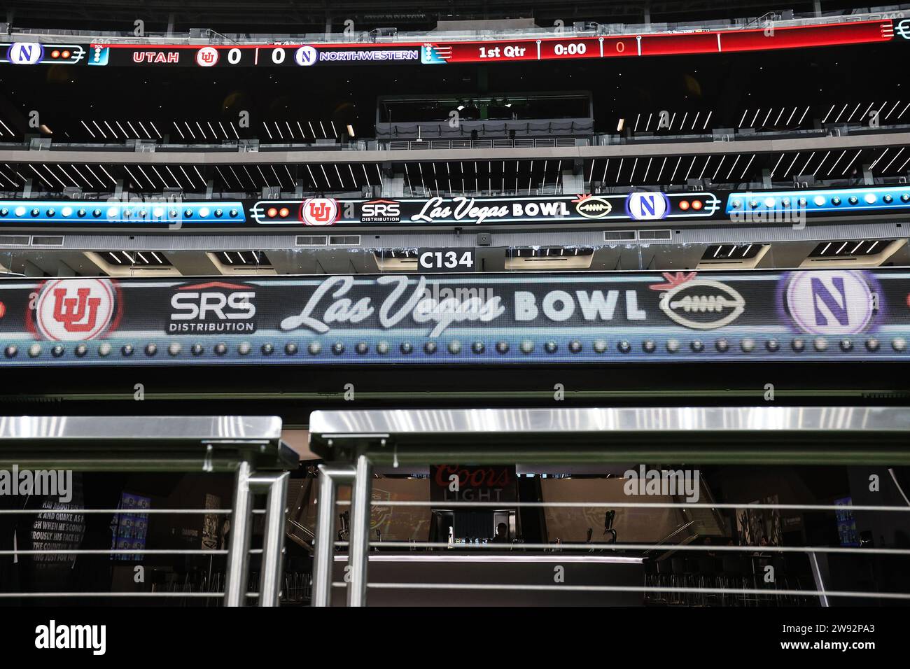 Las Vegas, NV, USA. 23rd Dec, 2023. A field level view of a scoreboard