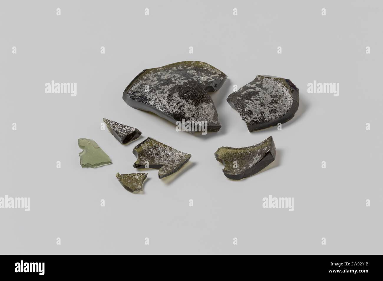 Glass fragments made of wine bottles from the wreck of the East Indies ...