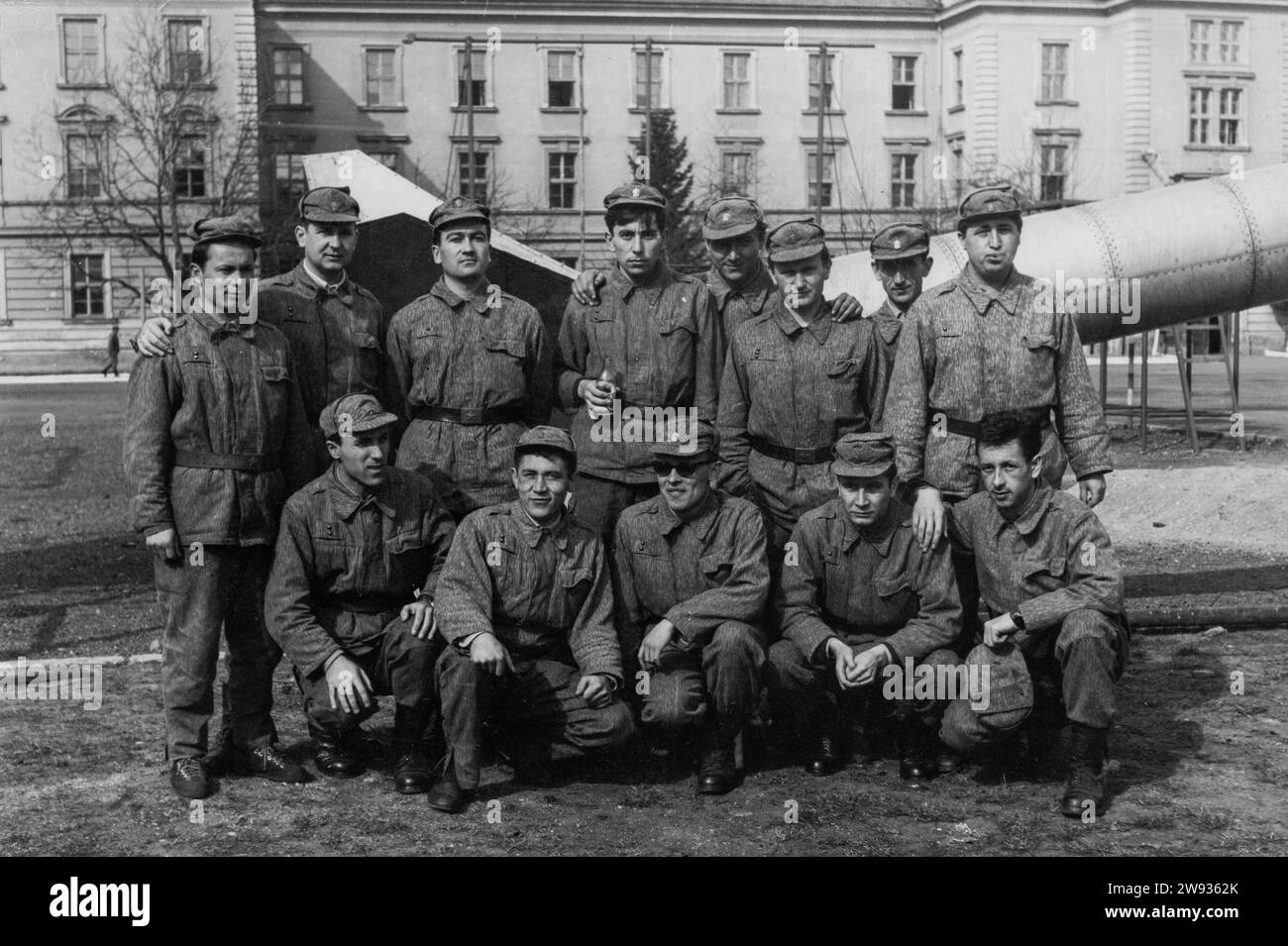 Young men from Czechoslovakia in compulsory military service. Czechoslovakia, 1950s. Stock Photo