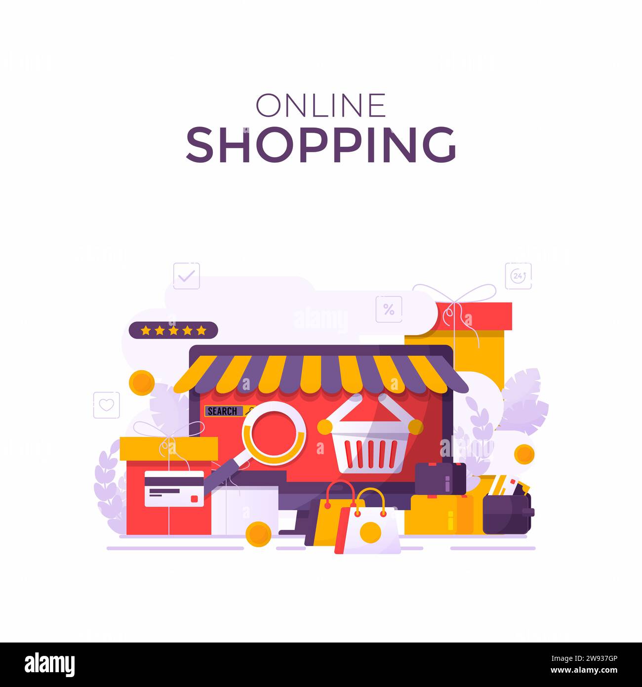 Online shopping store on website and mobile phone design. Smart