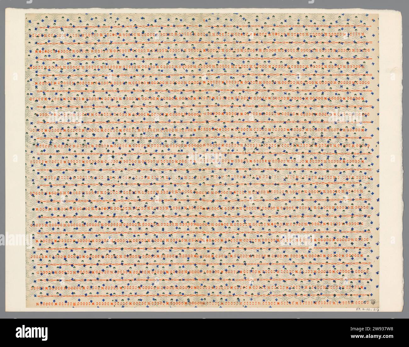 Leaf with spreading pattern of different motifs about job pattern ...