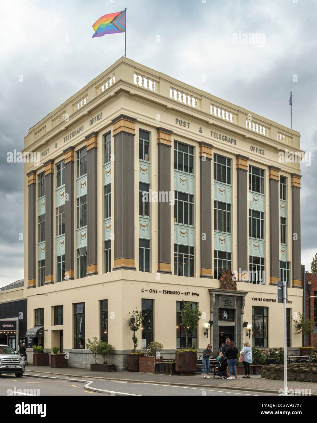 This old post office and telegraph office building is now a cafe. Stock Photo