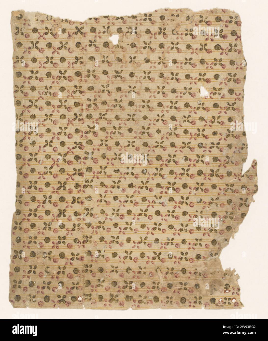 Leaf with spreading pattern of leaf motif and dots with a continuous ...