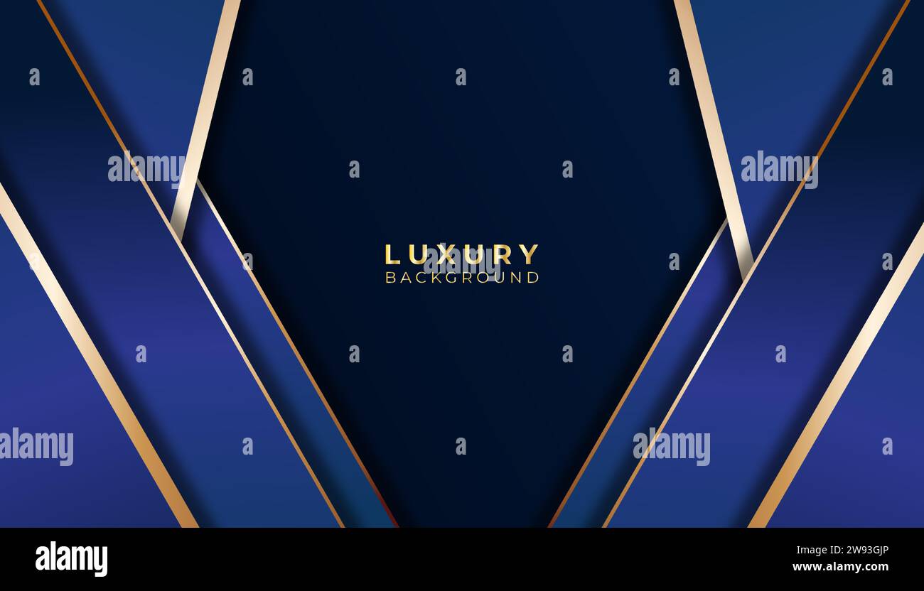 luxury blue gold background vector. luxury background vector illustration Stock Vector