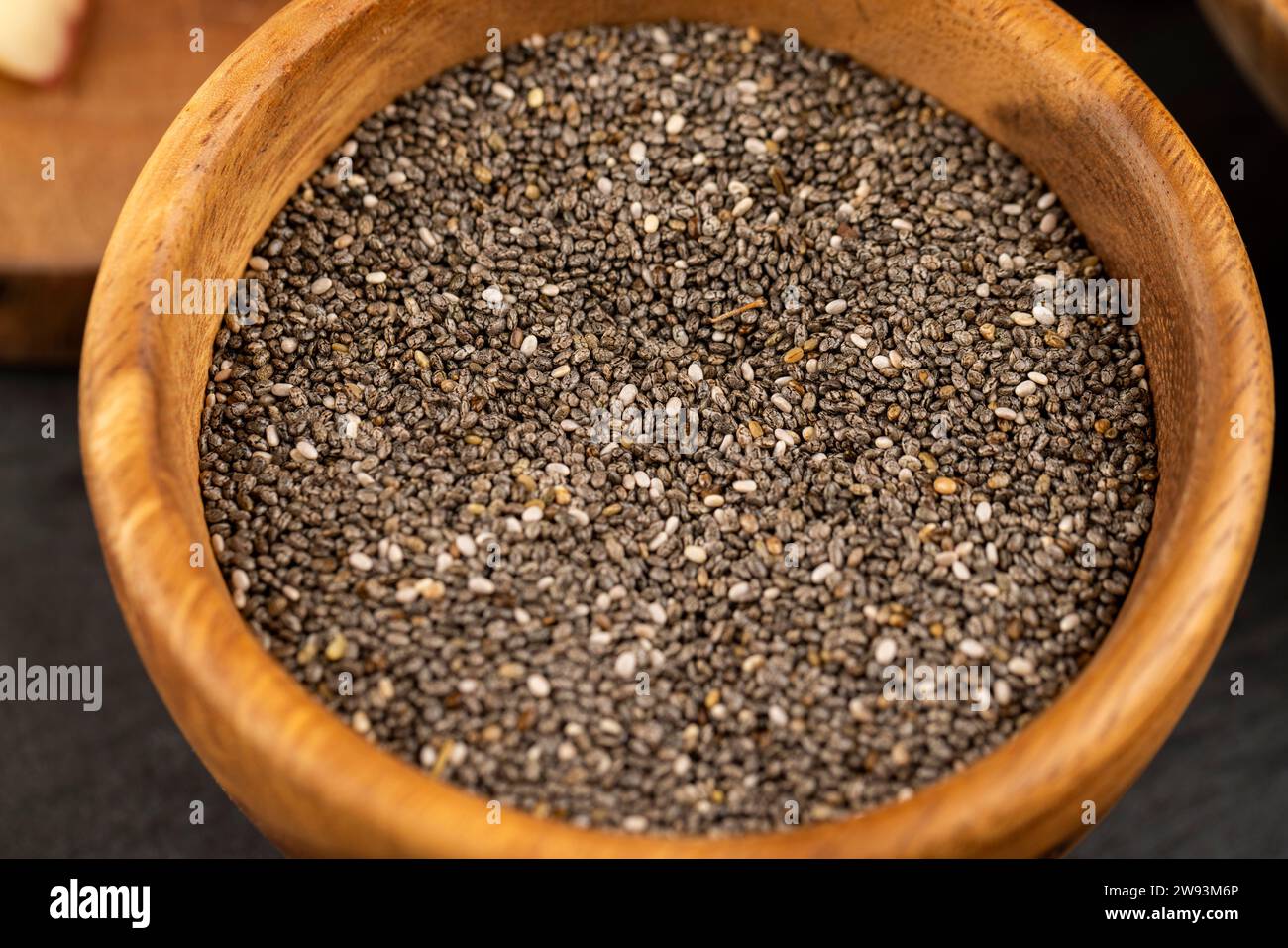 raw chia seeds rich in vitamins and minerals, small chia seeds in a