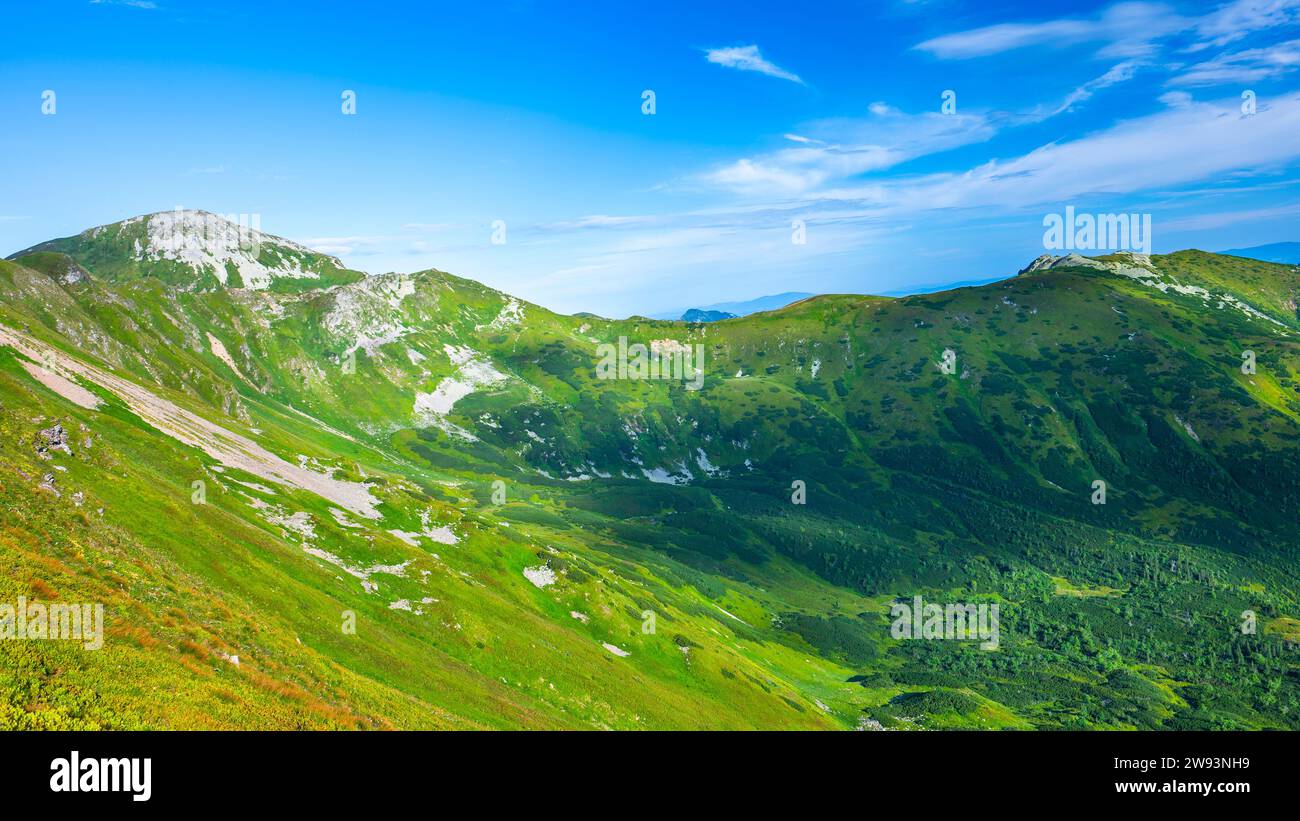 Mt. Starorobocianski Wierch and Ornak. Summer landscape of the Western Tatras. Stock Photo