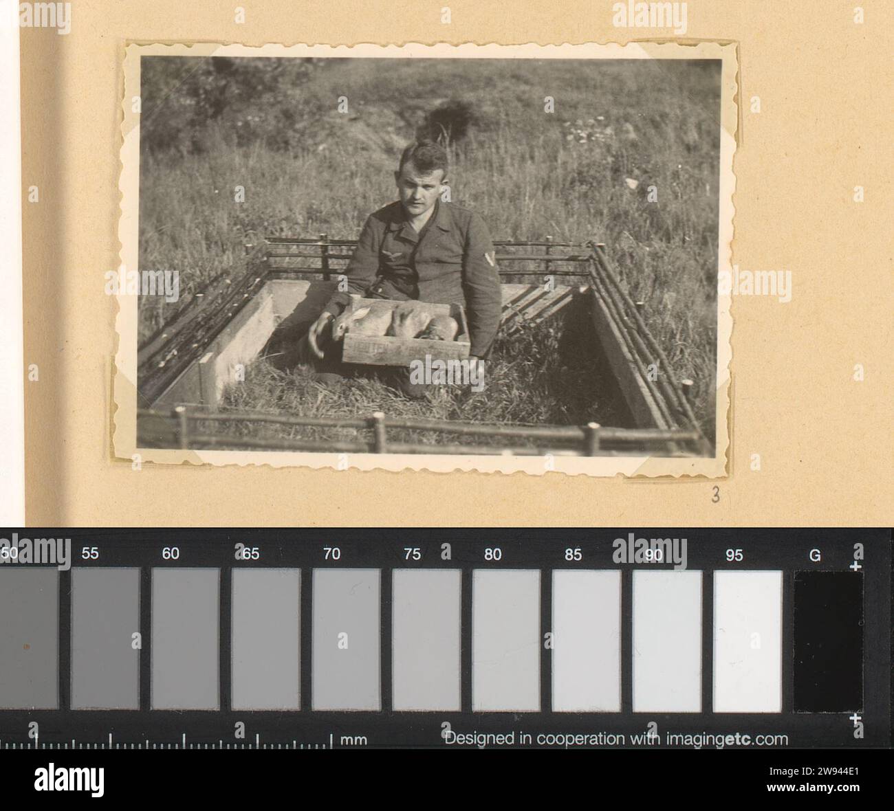 Military in the rabbit hutch, 1940 1944 photograph German soldier on
