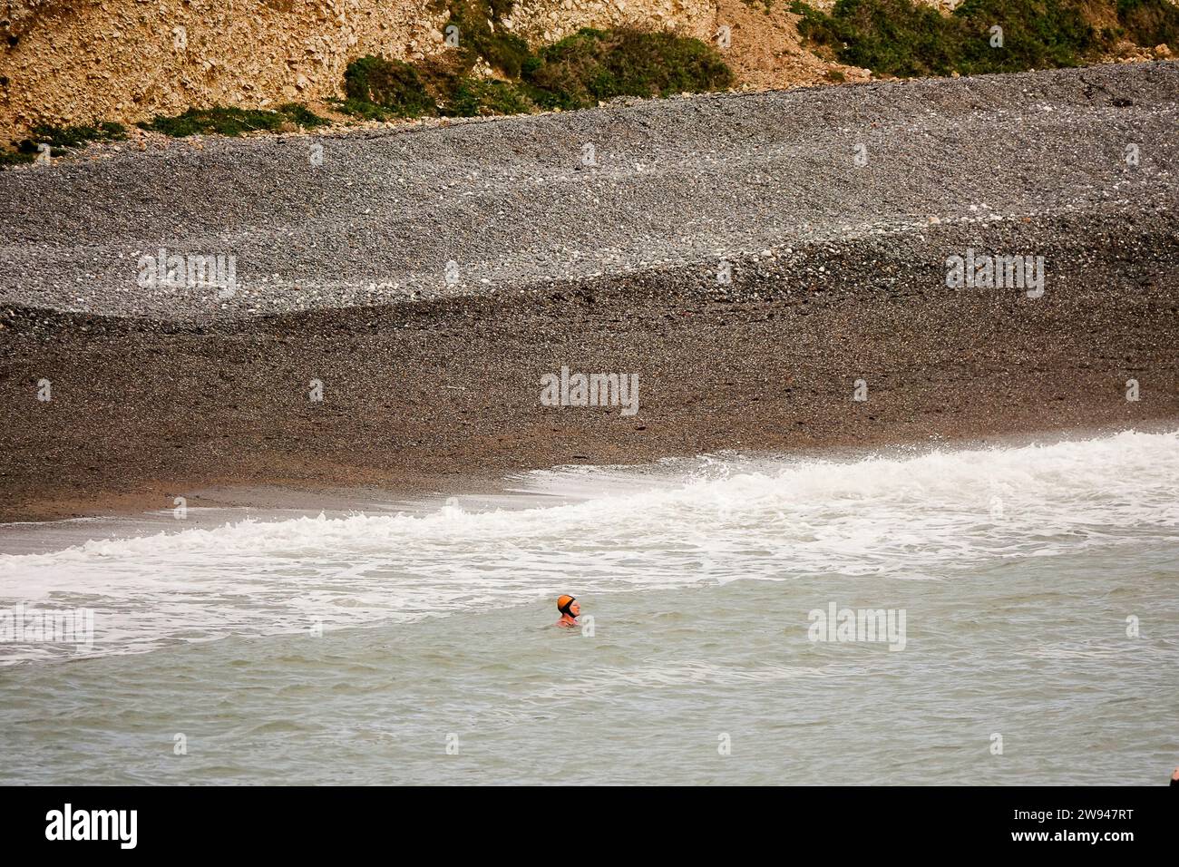 Freshwater Bay, Totland. 23rd December 2023. Changeable weather across