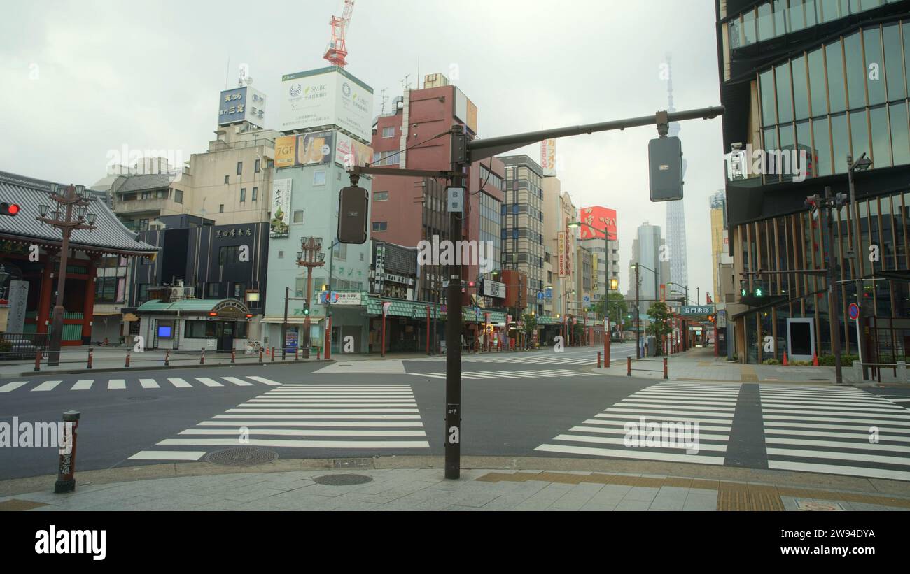 Busy Japanese business street - Japanese Kyoto stunning shopping avenues Stock Photo