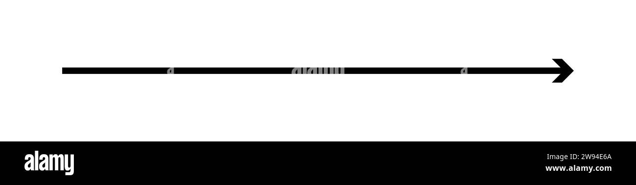 Long straight black arrow. Direction indicator up, down or right, left ...