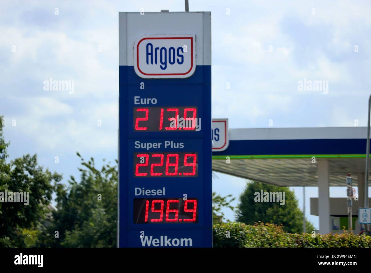 High gasoline prices of more than 2 euros per liter at Argos gas