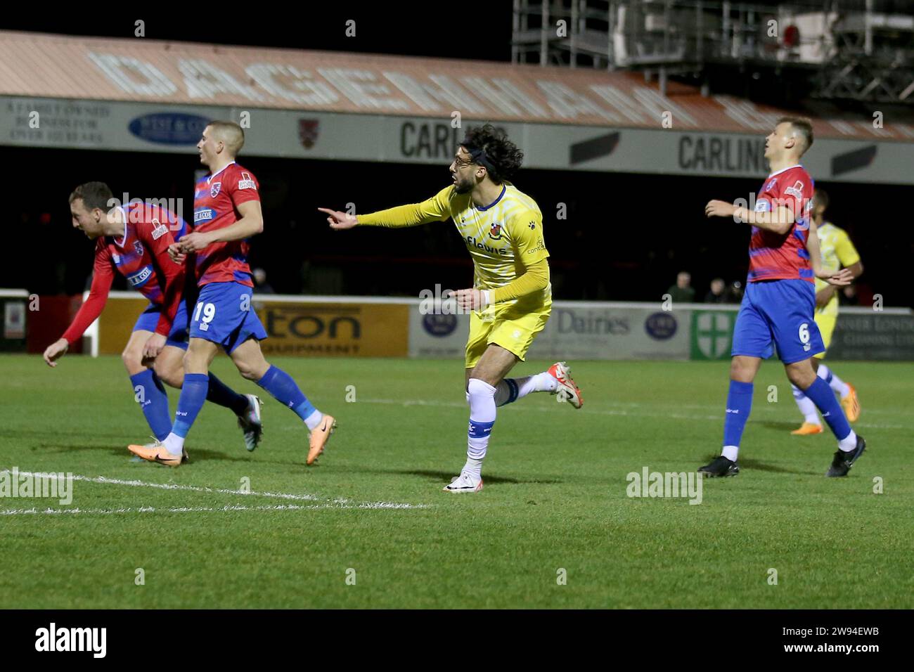 Tarryn Allarakhia of Wealdstone scores the second goal for his team and