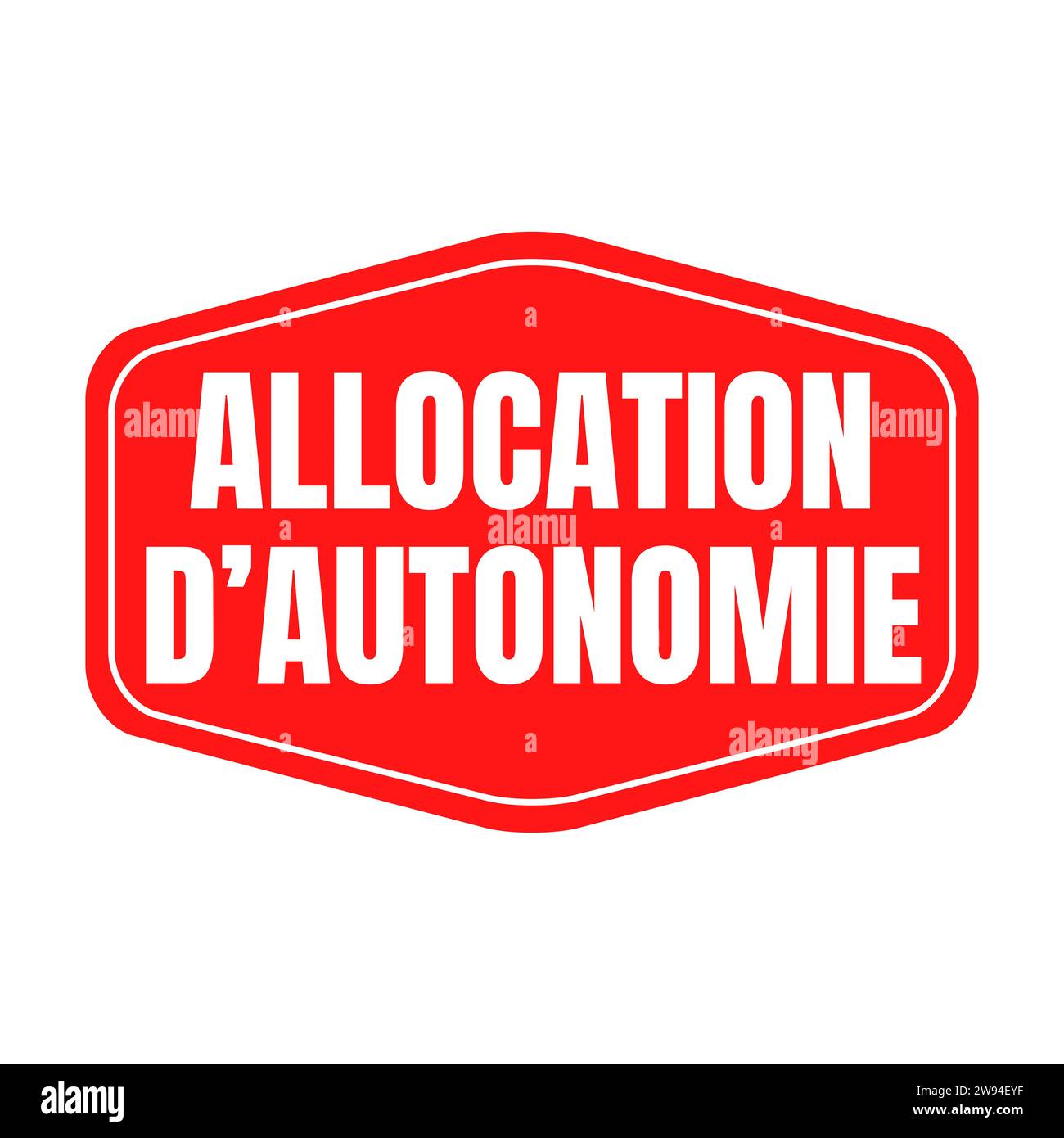 Autonomy allowance symbol icon called allocation  d'autonomie in French language Stock Photo