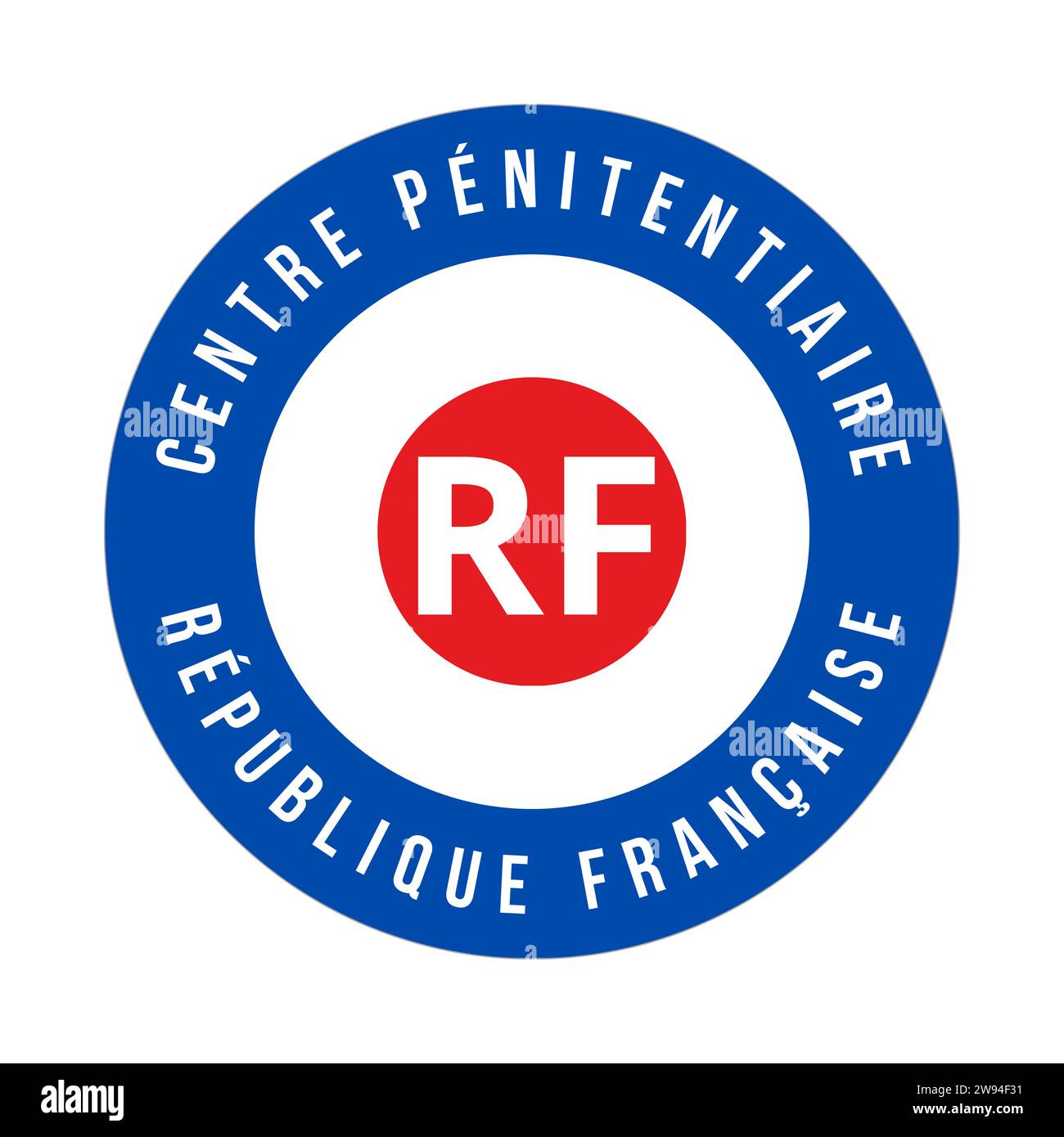 Penitentiary center symbol icon called centre penitentiaire in French language Stock Photo