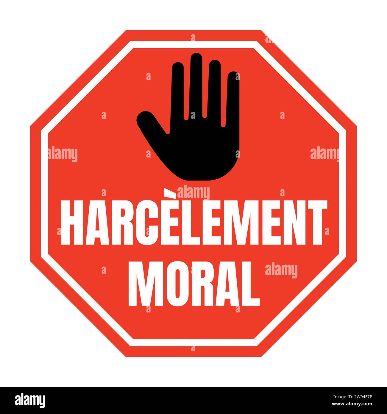 Stop workplace bullying symbol icon called stop au harcelement moral in