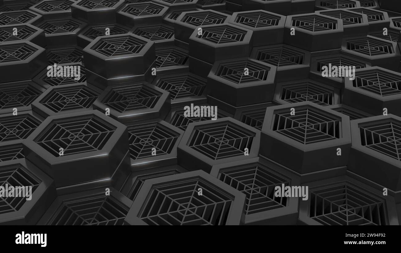 3d gold metal hexagons hi-res stock photography and images - Alamy