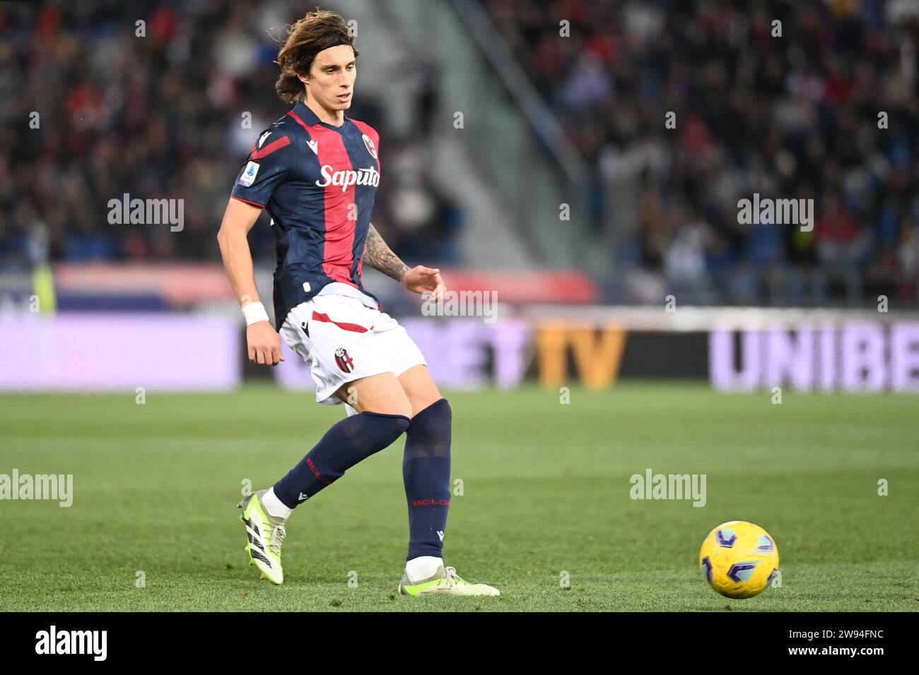 Bologna, Italy. 23rd Dec, 2023. Riccardo Calafiori (Bologna Fc) in